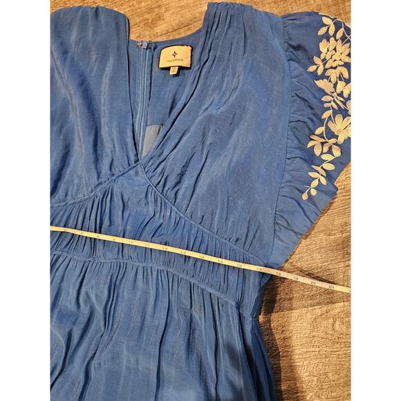 Tuckernuck Cerulean Sutton Flutter Sleeve Maxi Dress womens xxl blue embroidered - Picture 5 of 7